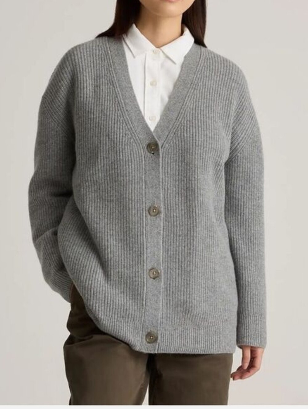 Quince Mongolian Cashmere Oversized Boyfriend Cardigan Sweater , size XS